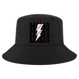 Baseball Mama Distressed Lightning Bolt Mom Cool Comfort Performance Bucket Hat