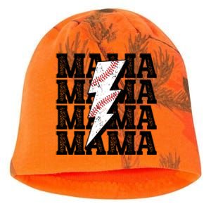 Baseball Mama Distressed Lightning Bolt Mom Kati - Camo Knit Beanie