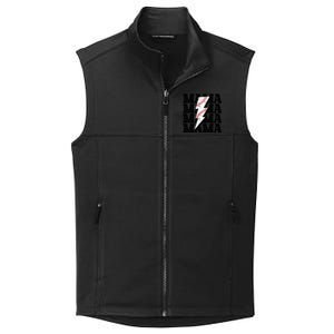 Baseball Mama Distressed Lightning Bolt Mom Collective Smooth Fleece Vest