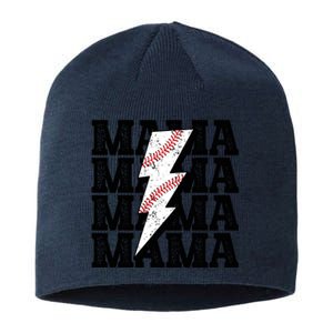 Baseball Mama Distressed Lightning Bolt Mom Sustainable Beanie