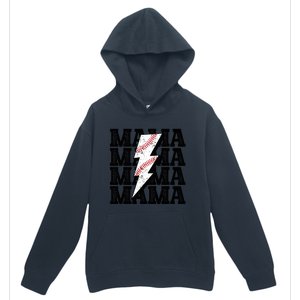 Baseball Mama Distressed Lightning Bolt Mom Urban Pullover Hoodie