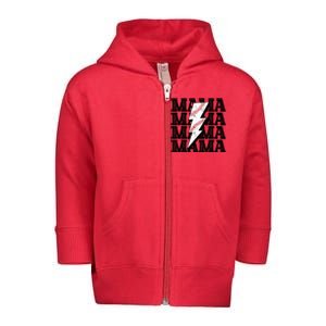 Baseball Mama Distressed Lightning Bolt Mom Toddler Zip Fleece Hoodie