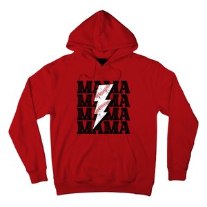 Baseball Mama Distressed Lightning Bolt Mom Hoodie