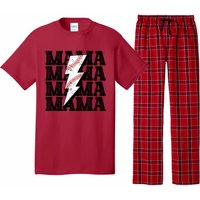 Baseball Mama Distressed Lightning Bolt Mom Pajama Set