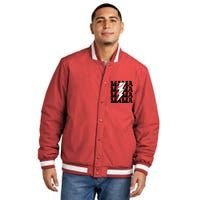 Baseball Mama Distressed Lightning Bolt Mom Insulated Varsity Jacket