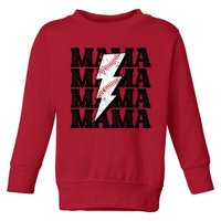 Baseball Mama Distressed Lightning Bolt Mom Toddler Sweatshirt