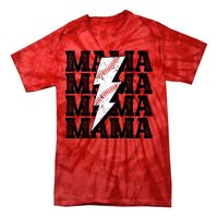 Baseball Mama Distressed Lightning Bolt Mom Tie-Dye T-Shirt