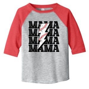 Baseball Mama Distressed Lightning Bolt Mom Toddler Fine Jersey T-Shirt