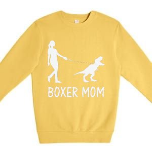 Boxer Mom Dog Boxer Mama Dinosaur Women MotherS Day Premium Crewneck Sweatshirt