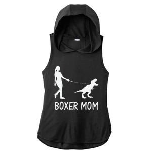 Boxer Mom Dog Boxer Mama Dinosaur Women MotherS Day Ladies PosiCharge Tri-Blend Wicking Draft Hoodie Tank