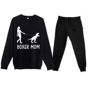 Boxer Mom Dog Boxer Mama Dinosaur Women MotherS Day Premium Crewneck Sweatsuit Set