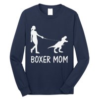 Boxer Mom Dog Boxer Mama Dinosaur Women MotherS Day Long Sleeve Shirt