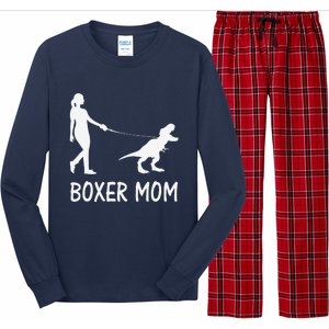 Boxer Mom Dog Boxer Mama Dinosaur Women MotherS Day Long Sleeve Pajama Set