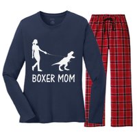 Boxer Mom Dog Boxer Mama Dinosaur Women MotherS Day Women's Long Sleeve Flannel Pajama Set 