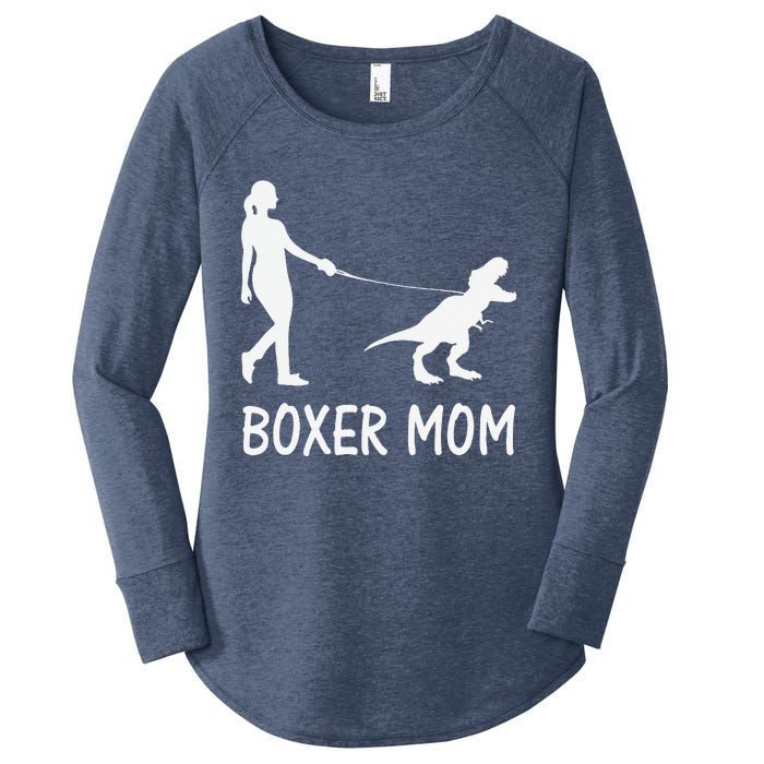 Boxer Mom Dog Boxer Mama Dinosaur Women MotherS Day Women's Perfect Tri Tunic Long Sleeve Shirt