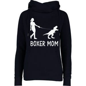 Boxer Mom Dog Boxer Mama Dinosaur Women MotherS Day Womens Funnel Neck Pullover Hood