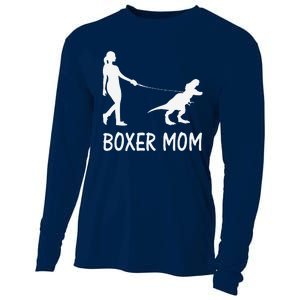 Boxer Mom Dog Boxer Mama Dinosaur Women MotherS Day Cooling Performance Long Sleeve Crew