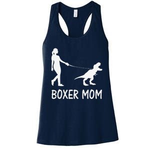 Boxer Mom Dog Boxer Mama Dinosaur Women MotherS Day Women's Racerback Tank