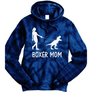 Boxer Mom Dog Boxer Mama Dinosaur Women MotherS Day Tie Dye Hoodie