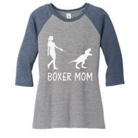 Boxer Mom Dog Boxer Mama Dinosaur Women MotherS Day Women's Tri-Blend 3/4-Sleeve Raglan Shirt