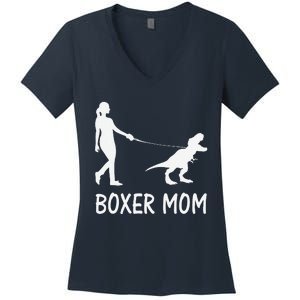 Boxer Mom Dog Boxer Mama Dinosaur Women MotherS Day Women's V-Neck T-Shirt