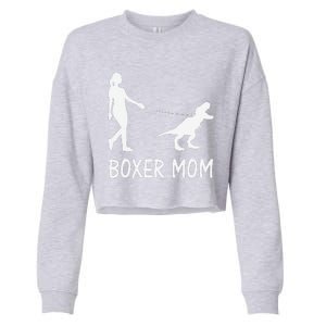 Boxer Mom Dog Boxer Mama Dinosaur Women MotherS Day Cropped Pullover Crew