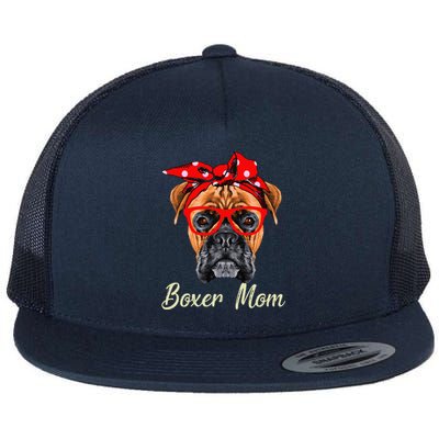 Boxer Mom Dogs Mothers Day Dog Lovers Gifts Flat Bill Trucker Hat