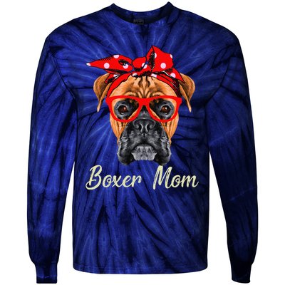 Boxer Mom Dogs Mothers Day Dog Lovers Gifts Tie-Dye Long Sleeve Shirt