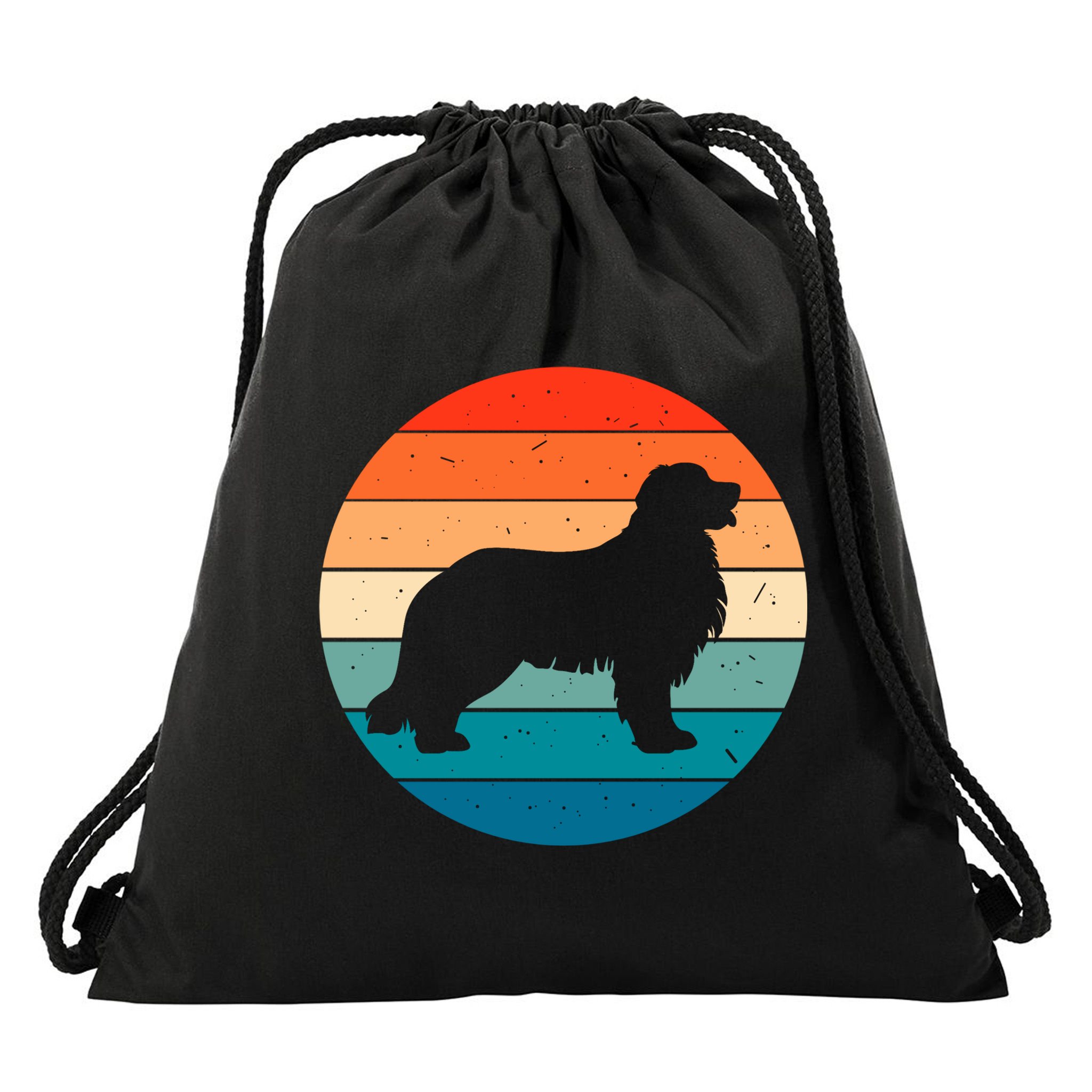Bernese Mountain Dog Retro Vintage Drawstring Bag