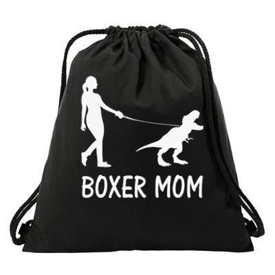 Boxer Mom Dog Boxer Mama Dinosaur Drawstring Bag