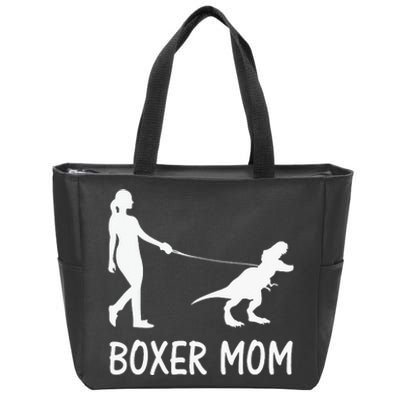 Boxer Mom Dog Boxer Mama Dinosaur Zip Tote Bag