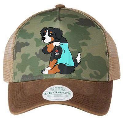 Bernese Mountain Dog I Love Dad Funny Dog Fathers Day Legacy Tie Dye Trucker Hat