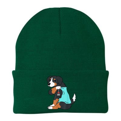 Bernese Mountain Dog I Love Dad Funny Dog Fathers Day Knit Cap Winter Beanie