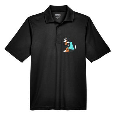 Bernese Mountain Dog I Love Dad Funny Dog Fathers Day Men's Origin Performance Pique Polo