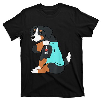 Bernese Mountain Dog I Love Dad Funny Dog Fathers Day T-Shirt