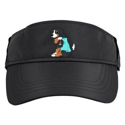 Bernese Mountain Dog I Love Dad Funny Dog Fathers Day Adult Drive Performance Visor