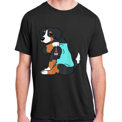 Bernese Mountain Dog I Love Dad Funny Dog Fathers Day Adult ChromaSoft Performance T-Shirt