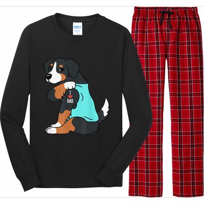 Bernese Mountain Dog I Love Dad Funny Dog Fathers Day Long Sleeve Pajama Set