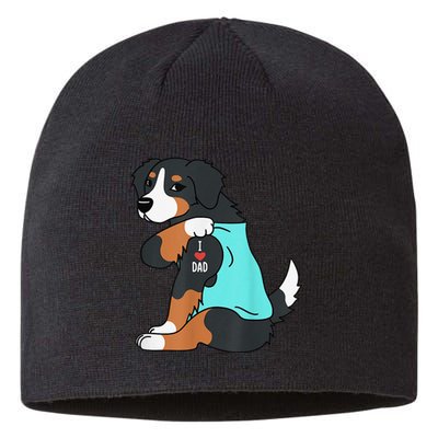 Bernese Mountain Dog I Love Dad Funny Dog Fathers Day Sustainable Beanie