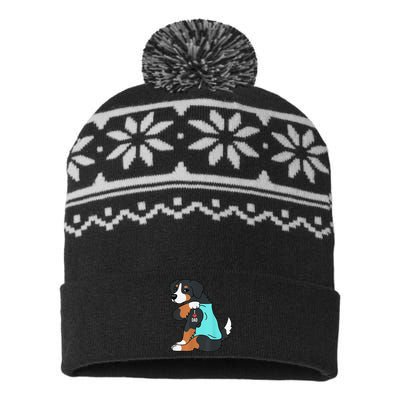 Bernese Mountain Dog I Love Dad Funny Dog Fathers Day USA-Made Snowflake Beanie