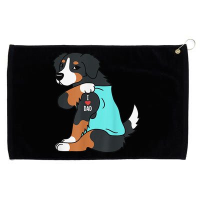 Bernese Mountain Dog I Love Dad Funny Dog Fathers Day Grommeted Golf Towel