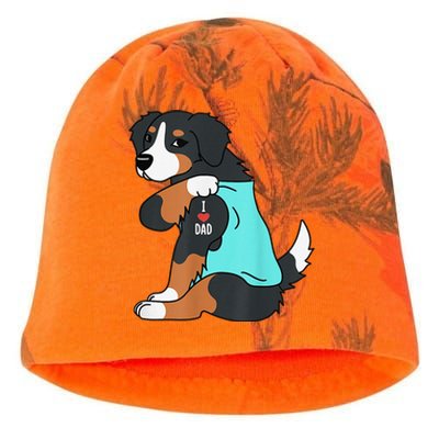 Bernese Mountain Dog I Love Dad Funny Dog Fathers Day Kati - Camo Knit Beanie