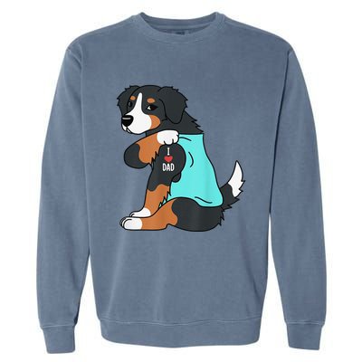 Bernese Mountain Dog I Love Dad Funny Dog Fathers Day Garment-Dyed Sweatshirt