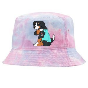 Bernese Mountain Dog I Love Dad Funny Dog Fathers Day Tie-Dyed Bucket Hat