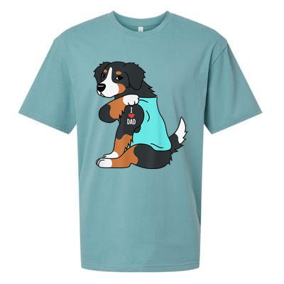 Bernese Mountain Dog I Love Dad Funny Dog Fathers Day Sueded Cloud Jersey T-Shirt