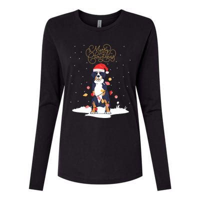 Bernese Mountain Dog Merry Christmas Berner Xmas Christmas Womens Cotton Relaxed Long Sleeve T-Shirt