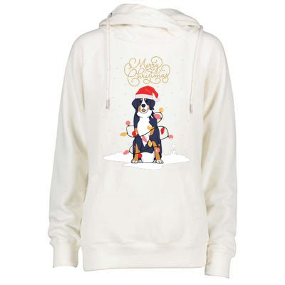 Bernese Mountain Dog Merry Christmas Berner Xmas Christmas Womens Funnel Neck Pullover Hood