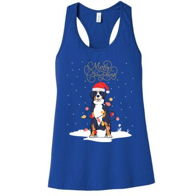 Bernese Mountain Dog Merry Christmas Berner Xmas Christmas Women's Racerback Tank