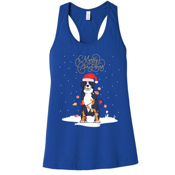 Bernese Mountain Dog Merry Christmas Berner Xmas Christmas Women's Racerback Tank