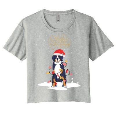 Bernese Mountain Dog Merry Christmas Berner Xmas Christmas Women's Crop Top Tee